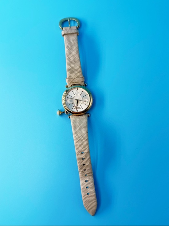 Vivienne Westwood Accessories - Vivienne Westwood Orb Pop Ladies Quartz Watch Champagne Dial Beige Leather Strap